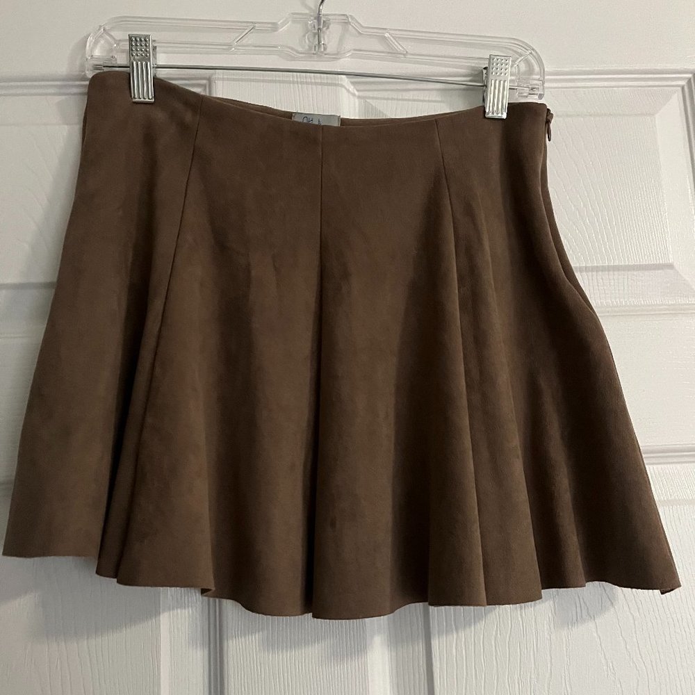 Suede Brown Mini Skirt